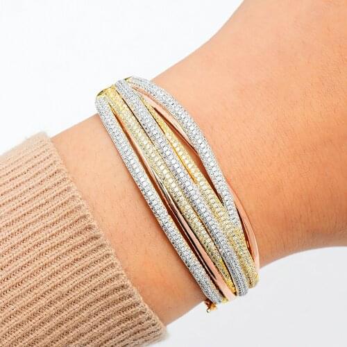 GODKI Cross Stackable African Bangle For Women Wedding 2020 Luxury Full Cubic Zircon Crystal CZ Dubai Bracelet Party Jewelry