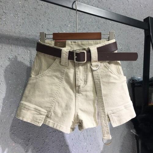 Summer Casual Denim Shorts Women Loose High Waist Wide-Leg Hot Pants Solid Color Plus Size All-Match Jeans Light Blue Streetwear