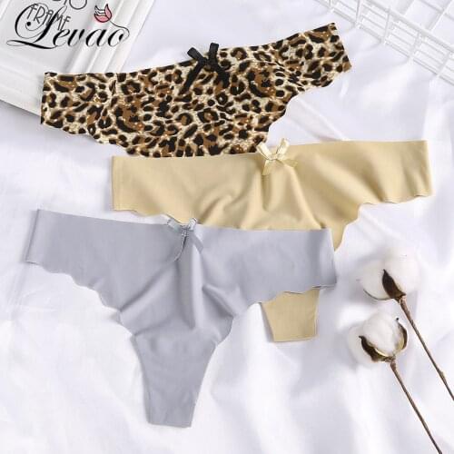LEVAO Women Leopard Sexy Women Seamless Panties Briefs Tempting Thongs Lingerie Low-rise Underwear Underpants Female Intimates
