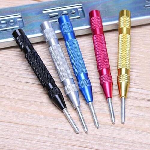 Hot Multifunction 5-inch Automatic Center Pin Spring Loaded Mark Center Punch Tool Wood indentation Mark Woodworking Tool Bit