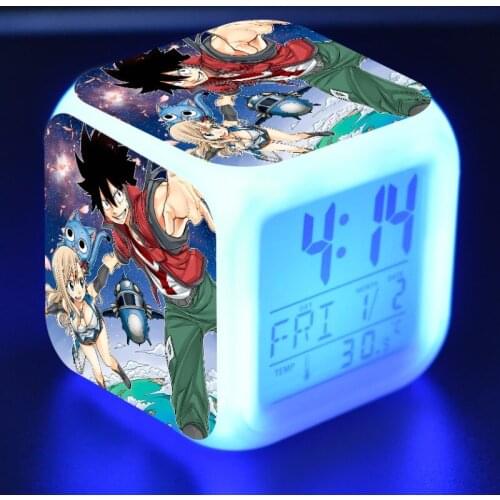 Flashing 7 Colors Change Touch light Alarm Clock Edens Zero Anime Figure Model Toys for baby