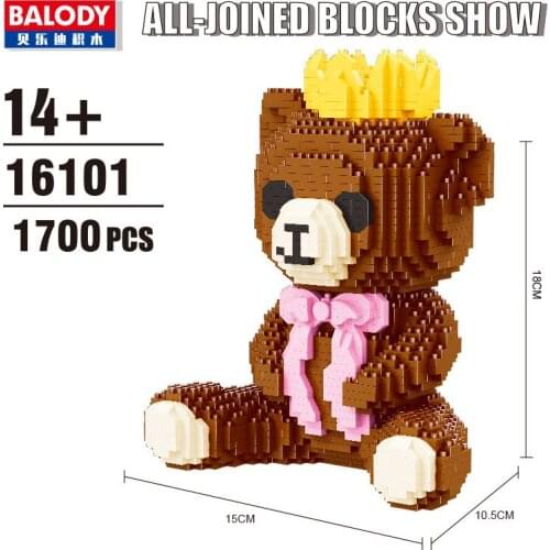 Balody Mini Blocks Assembly Cartoon Building Toys Anime Figure Bear Model Brinquedos Kids LOVELY Toy Adults Gifts for Girl 16101
