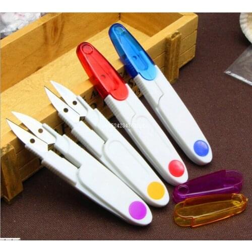 200pcs Sewing Scissors Randomly Color V Shape Durable Cross-stitch Embroidery Gauze Scissor Clipper Snip Thread Cutter Tool