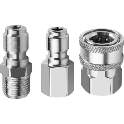 NPT 3/8 Inch Male and Female Quick Connector Kit Pressure Washer Adapter Set and 1 Pieces NPT 3/8 Inch Pressure Washers Quick Co
