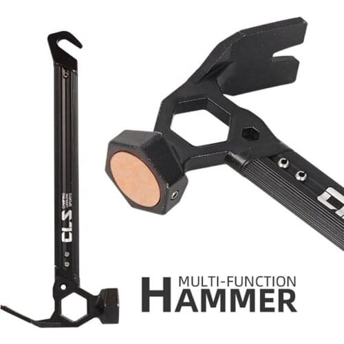 Upgrade outdoor tent hammer with aluminum alloy handle stainless steel copper head climbing camping nail puller hammer