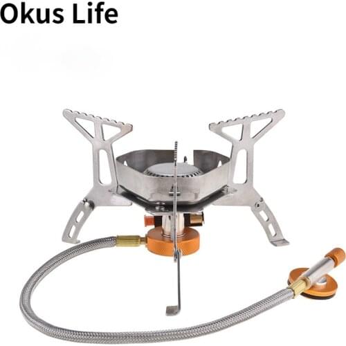 2021 Portable Piezo Ignition Stove Split Gas Furnace Outdoor Camping Gas Stove Camping Equipment Gas Burner Gas Adaptor