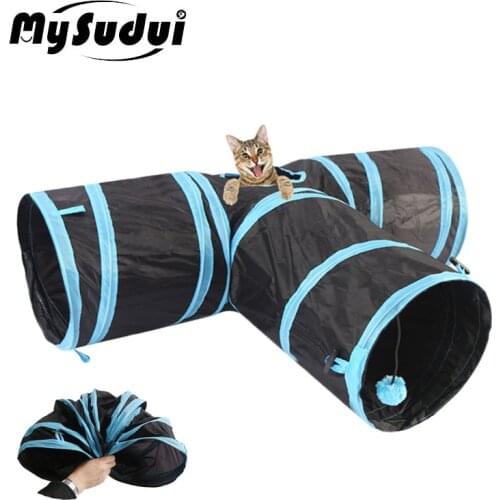 MySudui Collapsible Removable Cat Tunnel Tube Pet Foldable Play Cat Toys Interactive Tunnel Funny Puppy Toy Katten Tunnel Chat