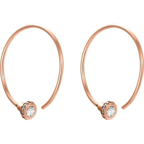 Trendy Stainless Steel Statement Circle Round Hook Stud Earrings for Women Piercing Brincos Party Jewelry Female Personality