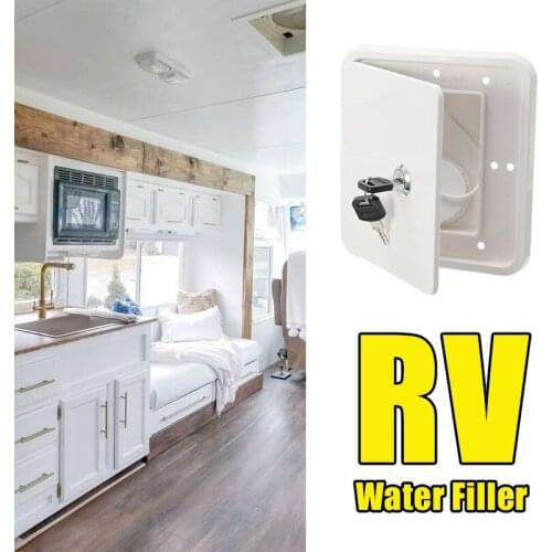 RV Water Filler Accessories Fill Trailer Leakproof Square Hatch Cover Install RV Water Gravity Inlet Rugged Universal