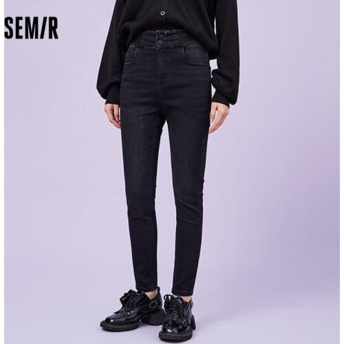 SEMIR Denim Trousers Women High-Waisted High-Stretch Slim-Fit Pants 2021 Spring New Slim Jeans Trend