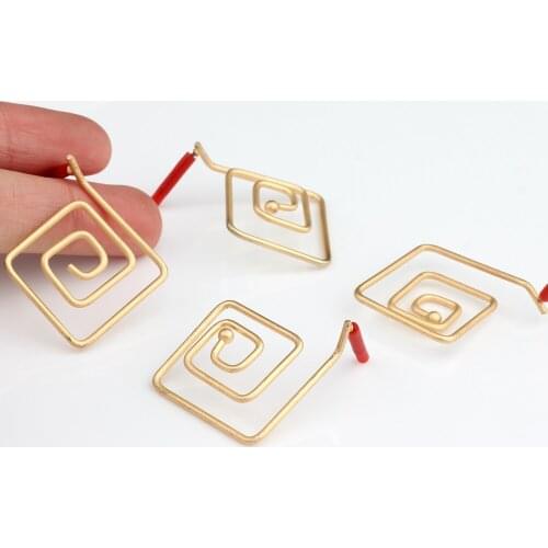 Zinc Alloy Golden Geometric Spiral Base Earrings Connectors Linkers 6pcs/lot For DIY Fashion Earrings Jewelry Accessories