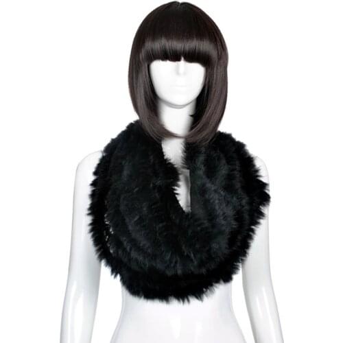 ZY86020 Real Fur Accessory Autumn Women Real Knitted Rabbit Fur Fashion Neckwarmers Women Neckerchief 10 Colors Shipping Free