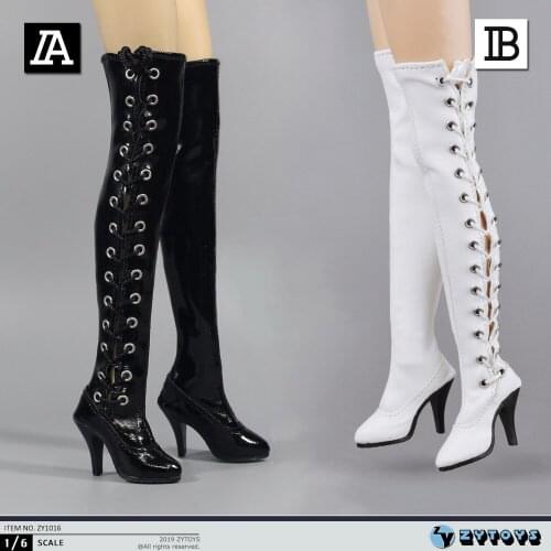 ZYTOYS ZY1016 1/6 Girls' High Boots with Bands for 12inch Tbleague Action Figure Cosplay Doll Hobby Gift DIY