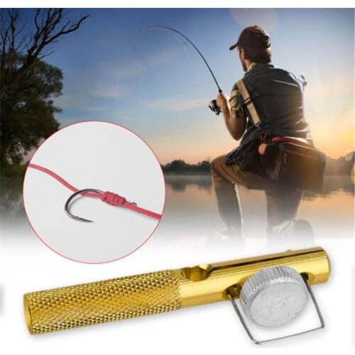 1PCS Copper Tie Hook Device Manual Fish Hook Wire Knotter Line Fishing Tackle Tools Fast Tie Tying Knot Tool Fishing Line Winder