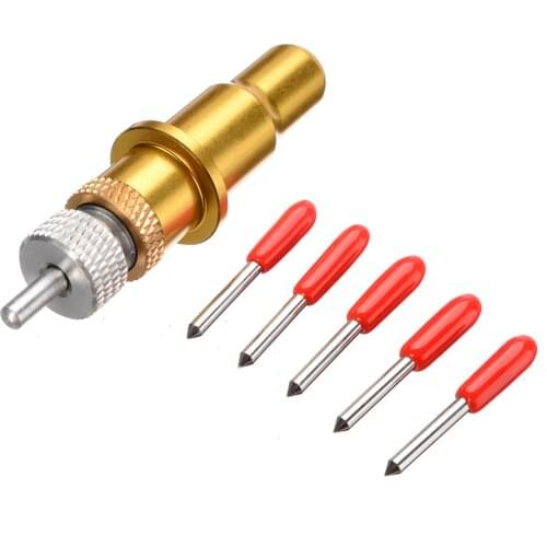 1Pcs Durable Plotter Blade Holder Gold Holder + 5Pcs 45 degree Blades Tool Set For Vinyl Cutter Cutting Plotter Machine Tools