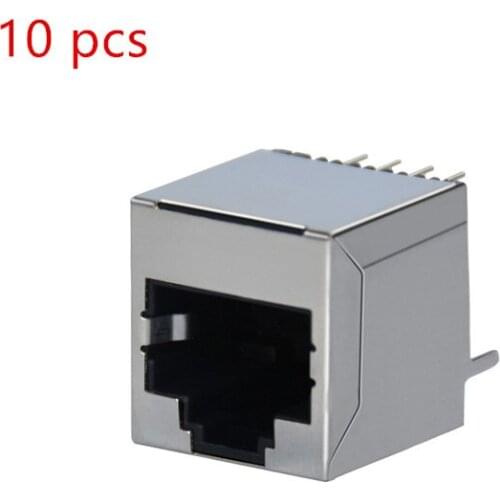 10PCS/set 8 Pin PCB Mount Female Socket Connector RJ45 Network interface Ethernet 180Degree Direct Insert