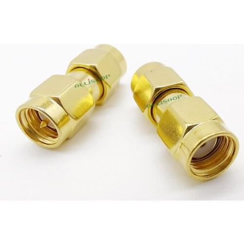 10Pcs RP SMA male to SMA Male female pin RF Coax Adapter SMA male to male connector Straight goldplated SMA adapter