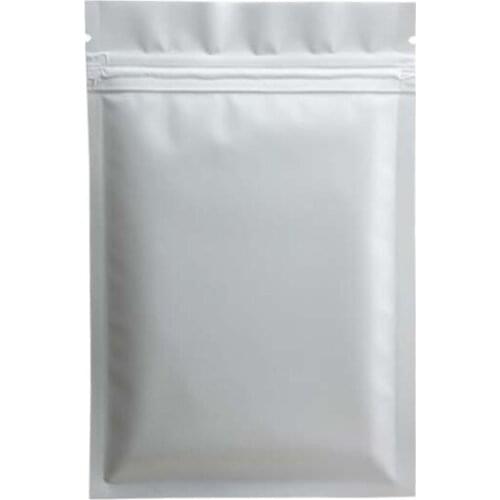 100pcs White Color Flat Type Ziplock Aluminum Bag , Food Grocery Packaging Bag Wedding Birthday Gift Bag J10001A