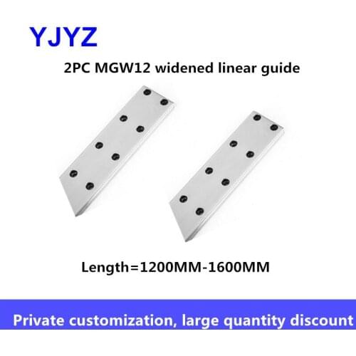 2PCS Linear Guide MGW12 length ：1200 1250 1300 1350 1400 1450 1500 1550 1600 mm miniature linear rail way