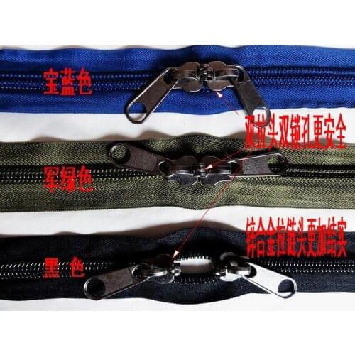 300cm/lot 10# nylon zippers double sliders with keyholes tent zippers bag zippers luggages zipper free shipping
