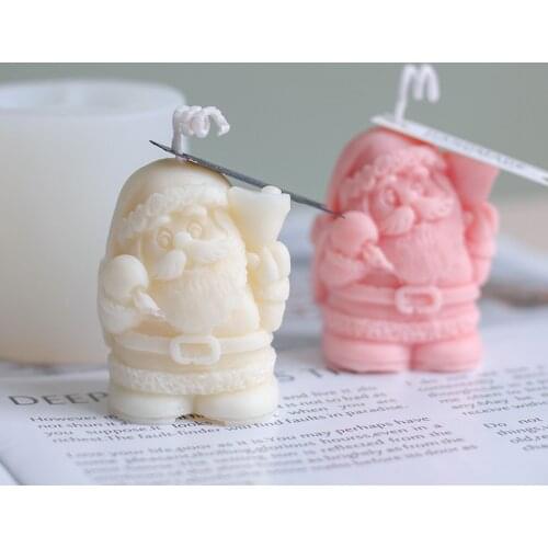 3D Santa Claus shape Silicone Mold candle Mold for Candle Making Scented Candle DIY Christmas candle silicone mold