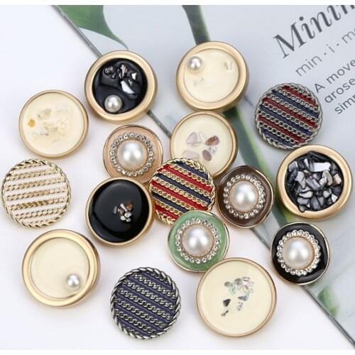 50 pieces 18-25mm Metal high-footed hand-sewn buttons point oil double-match buttons all-match coat coat accessories decoration