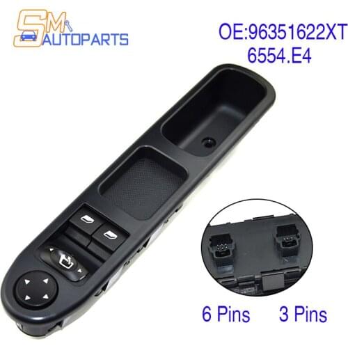 6554.E4 96351622XT Front Left Electric Master Power Window Switch For Peugeot 307 2001-2008 6554 E4 6554E4 Car Accessories