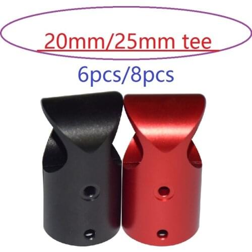 8pcs Aluminum alloy D20mm Tee Tripod 20 to 20mm Carbon Fiber Tube joint Connector for Multi-axis Plant Agriculture UAV Drone