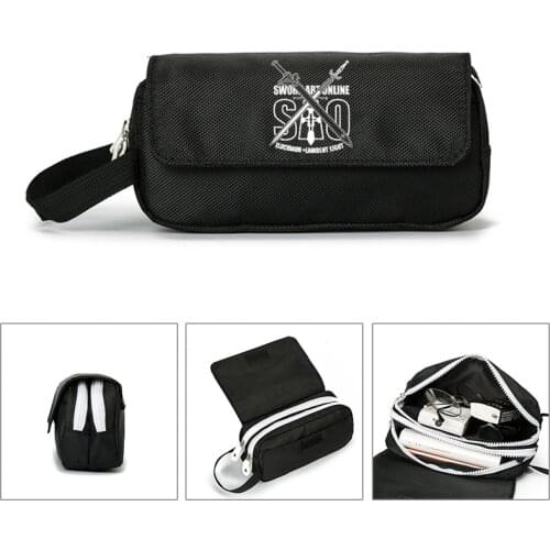 Anime SAO Sword Art Online Wallet Purse Cosmetic Stationery Pencil Bag Girls Boys Gift Back to School Hand Bag Portable