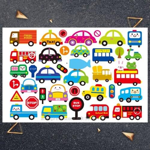 Hasbro Car combination child sticker Children Cartoon Temporary Tattoo Sticker For Boys Cartoon Toys Waterproof Party Kids Gift