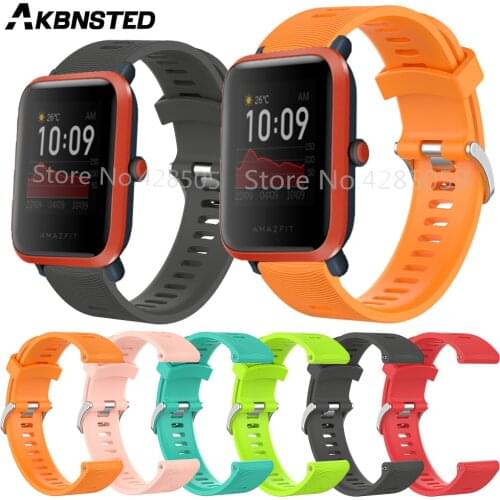 AKBNSTED 20MM Colorful Silicone Watch Strap For Xiaomi Huami Amazfit GTS/Bip/Bip S/Garmin Vivoactive 3/Forerunner 245 Wristband