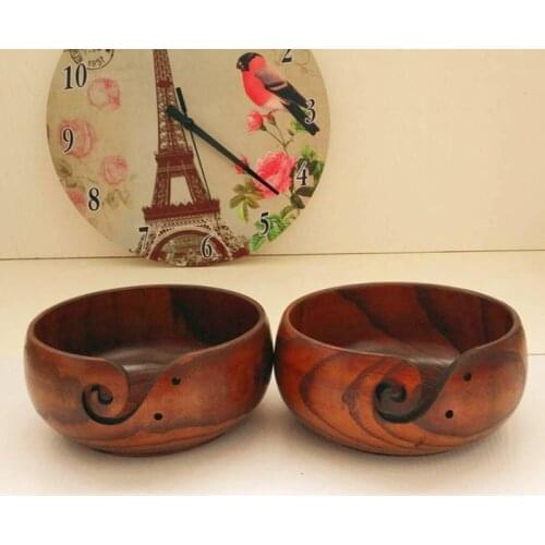 Wooden Yarn Bowl Yarn Storage Round Shape Wooden Bowl Yarn Wooden Bowl Handmade Wooden Yarn Bowl