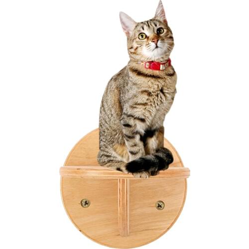 Roped Cat Climbing Frame Wood Cat Wall Mounted Shelf Wooden Pet Perch Step Bed Scratching Post Jumping Pet Furniture