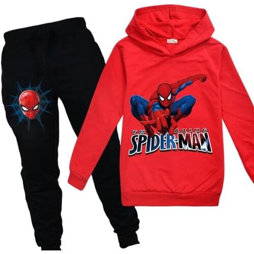 Kids Boys Girls Hoodies Pants Suit Cartoon Spiderman Childrens Clothing Sweatshirts Casual Fashion Pullover Jogging Pant