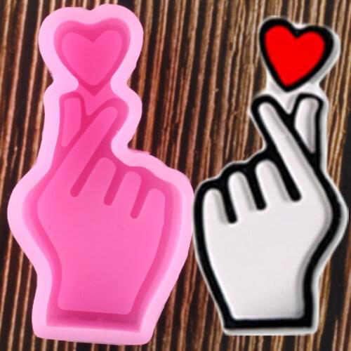 DIY Shiny Love Heart Shape Silicone Mold Keychain Pendant Polymer Clay Molds Jewelry Epoxy Resin Mould