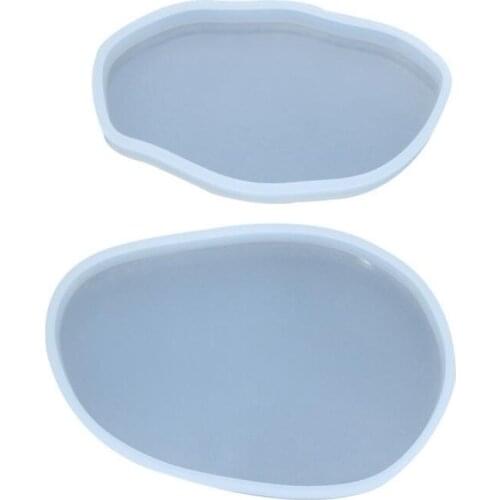 DIY Crystal Epoxy Mould Silicone Mirror Irregular Ellipse Manual Table Mirror Pendant Coaster Base