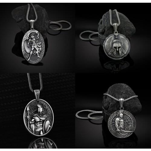 Vintage Wild Gladiator Jewelry on the neck badge tag Man chain necklace accessories bloody Spartan warrior pendant necklace men