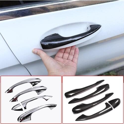For Mercedes Benz GLC X253 C Class W205 E Class W213 Carbon Fiber ABS Chrome Door Handle Cover Trim Left Hand Drive Accessories