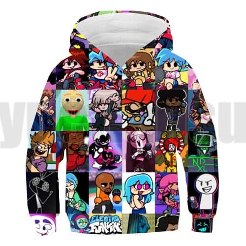 3D Print Anime Hot Game Friday Night Funkin Hoodie Streetwear Harajuku Children Sweatshirt Men Clothing Oversize Pullover Kids