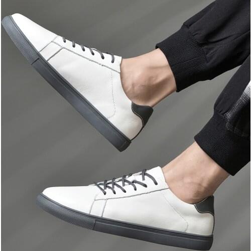 2021 Casual Spring Autumn Take-Off Soft Comfortable Men Sneakers Casual Shoes Off White Light Fashion Genuine Leather shoes