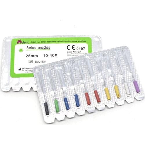 10pcs/pack Broaches barbed Dental Root Canal Cleaning Smooth Needle Dental Square broaches for Root cleaning