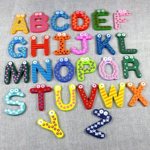 Mini Magnetic 26 English Letters Fridge Sticker Refrigerator Sticker Decor For Baby Kids Educational Toys for Children Gifts