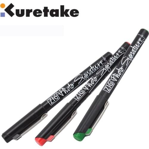 ZIG Kuretake Photo Signature Pen 2.0mm Brush Pen Set 5 Colors Water-Resistant Light-Resistant Japan