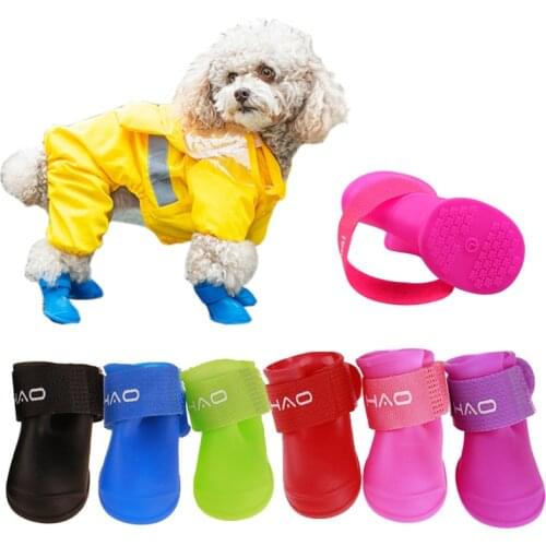 Non-slip Waterproof Puppy Medium Dog Boots for Small Dogs Silica gel Pet Shoes Yorkies Shih Tzu Mascotas Products buty dla psa