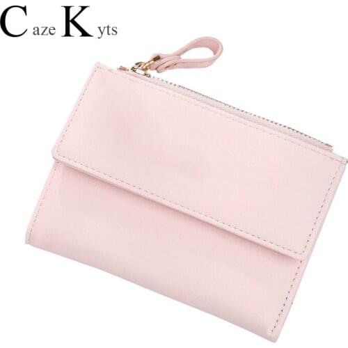 New ladies wallet Japanese and Korean buckle simple multi-card two-fold change wallet multi-function card package