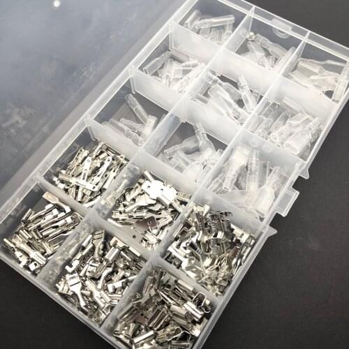 Quick Splice 2.8/4.8/6.3mm Male Female Wire Spade Connector Wire Crimp Terminal Block Insulating Sleeve Assortment Kit