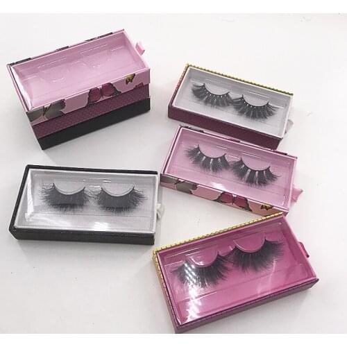 Wholesale 25mm 3D Mink Lashes with Butterfly Eyelash Packaging Rectangle Box Full Strip Lash