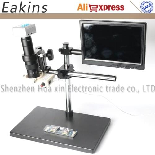 Full Set HD 20MP 1080P HDMI USB Industry Microscope Camera Free Rotation Adjustment Angle+10.1" IPS LCD Monitor For Phone PCB