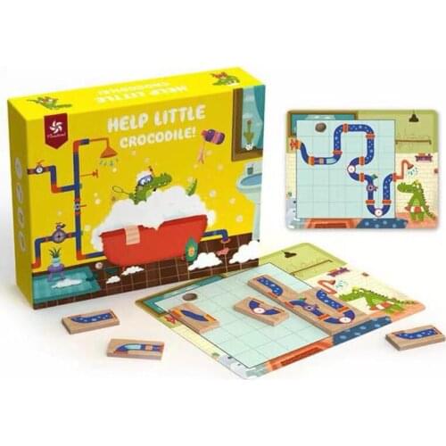 Help Little Crocodile Maze IQ Puzzles Games Toys For Children Improve Logical Thinking Ability Puzzle 30 Challenge With Solution
