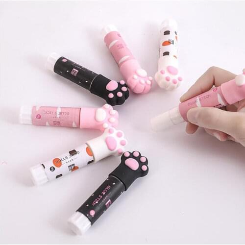 Strong Adhesive Cat Claw Solid Glue Stick Korean Transparent Jelly Handmade Glues Kids Gifts Office School Stationery